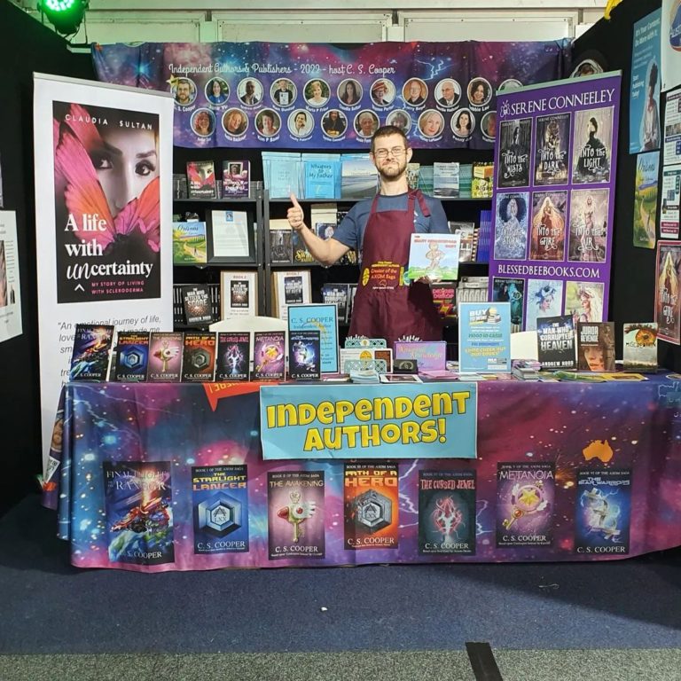 C S Cooper on selling books at the Easter Show