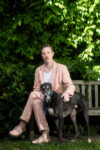 Author photograph of Patrick Lenton with a greyhound dog