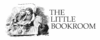 Bookstore The Little Bookroom's logo. Nect to the bookstore's name, two children are sketched in black and white. They on a couch reading a book together.