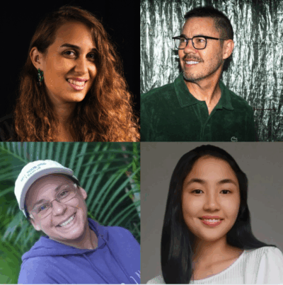 A image of four authors headshots. The authors are Allanah Hunt, Steve MinOn, Kate Foster, Yxavel Magno Diño.