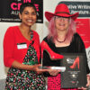 Winner Sandra Thom-Jones (right) with prize presenter Dinuka McKenzie.