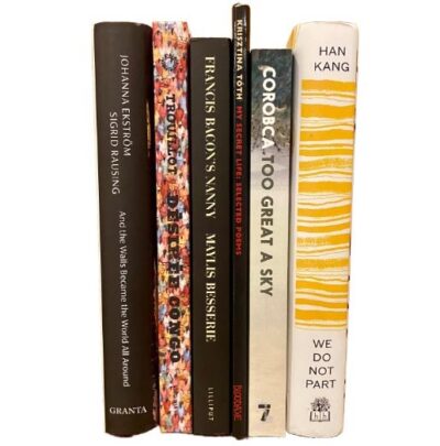 Photo showing spines of shortlisted books.