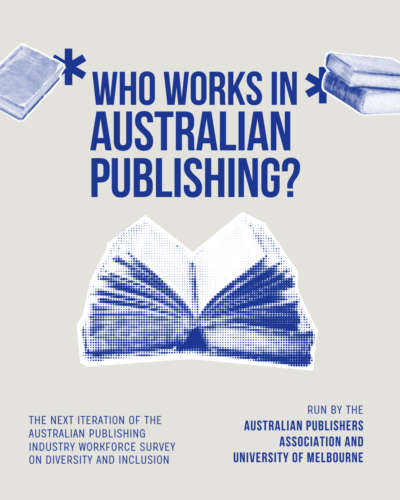 Survey promotional image of an open book with the words 