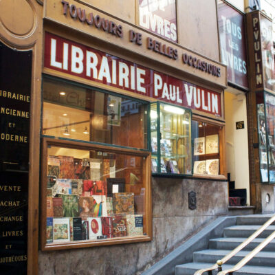 Photo of exterior of bookshop in Paris.