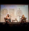 Gina Chick and Karen O'Sullivan on a stage